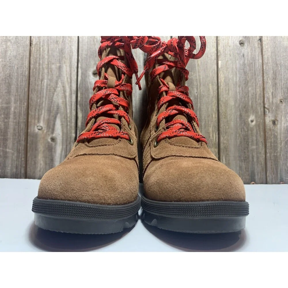 SOREL Lexie Wedge Gold Star Boots Womens / Youth Brown Leather 5